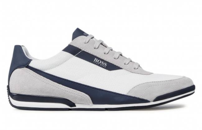 HUGO BOSS FOOTWEAR Hugo Boss Men's white Saturn Lowp Trainers